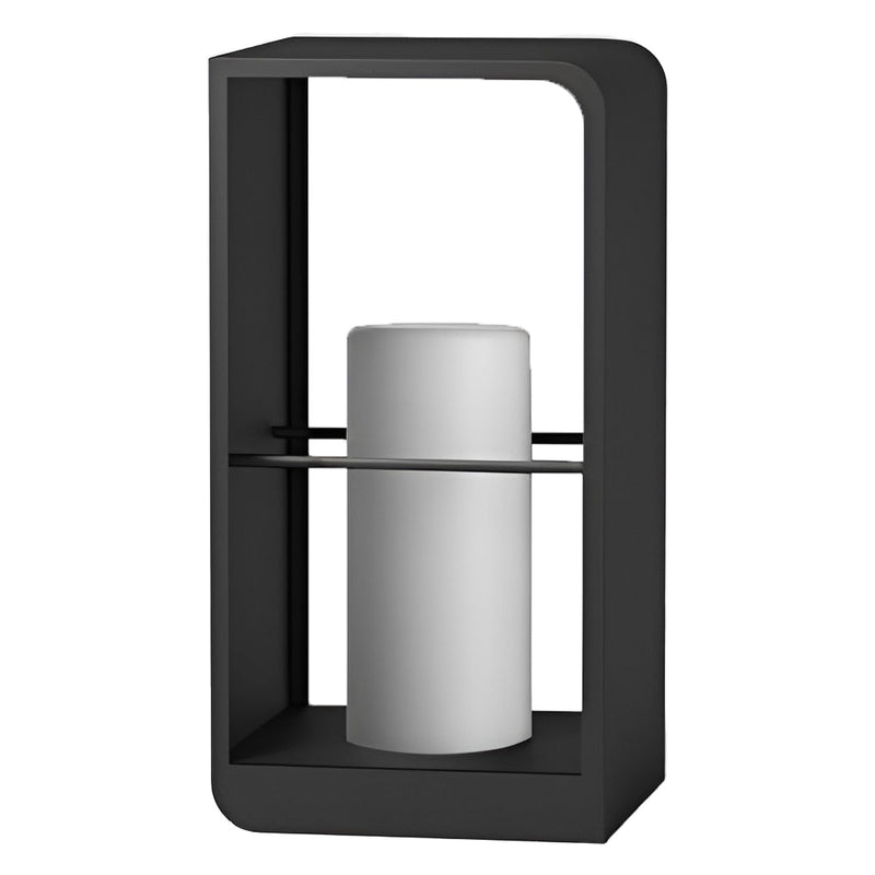 Modern Waterproof Black Rectangular Solar Lanterns - Stylish Outdoor Lighting for Gardens & Patios