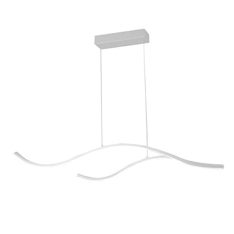 Wave Linear LED Hanging Branch Chandelier - Modern Island Ceiling Light Fixture for Dining Room & Kitchen