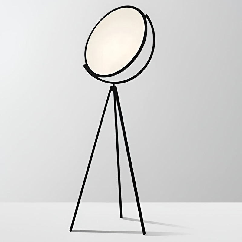 Modern Black Metal Rotating LED Tripod Floor Lamp - Adjustable Height & Stylish Design