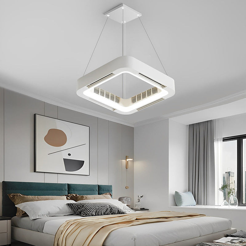 Modern Bladeless Ceiling Fan with Chandelier LED Lights - Energy-Efficient Inverter Design