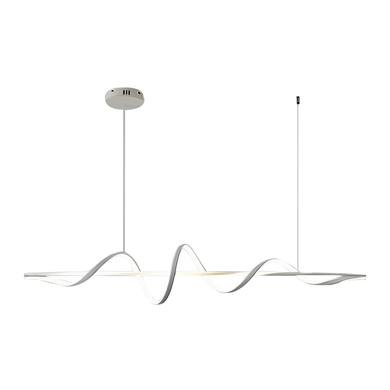 Nordic Wavy 360° Rotating LED Chandelier Light - Three-Step Dimming, Modern Design