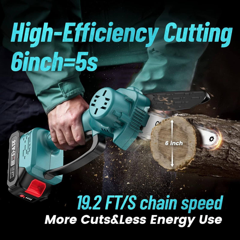 2-in-1 Cordless 8-Inch Chainsaw & Pole Saw Combo - Lightweight, Battery-Powered for Easy Tree Trimming & Pruning