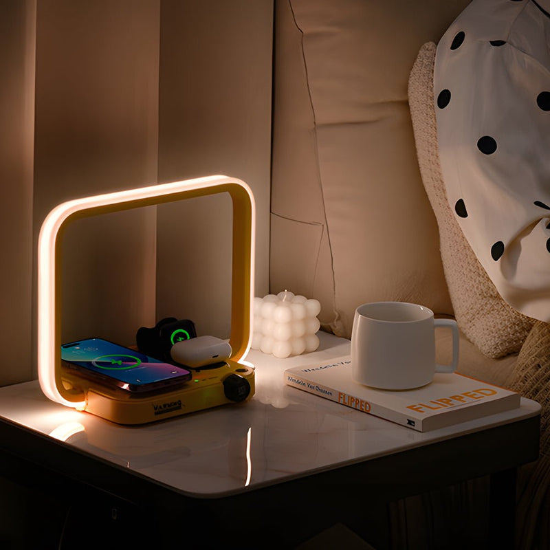 3-in-1 Touch Control LED Bedside Table Lamp with Wireless Charger & Timer Function - Modern Night Light