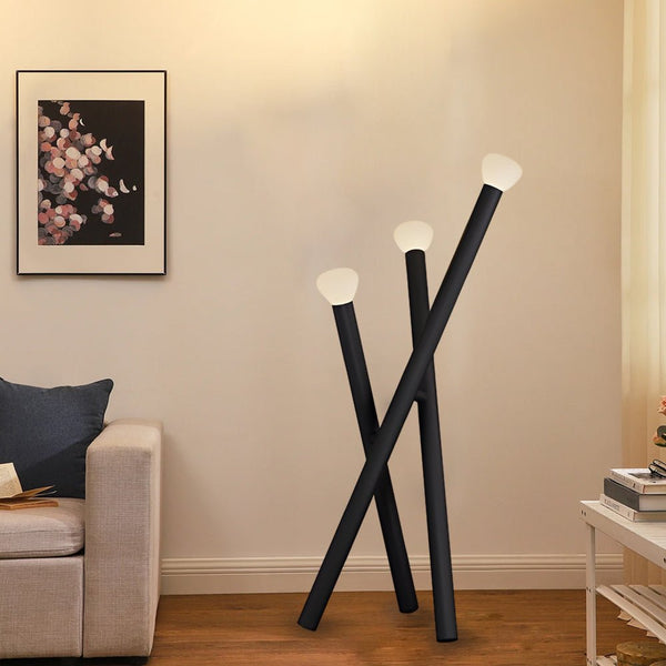 Modern 3-Light Minimalist Stick Floor Lamp - Sleek Design for Contemporary Home Decor