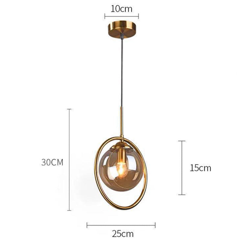 Elegant Glass Pendant Light with Luxurious Gold Frame Finish - Modern Ceiling Fixture for Home Decor