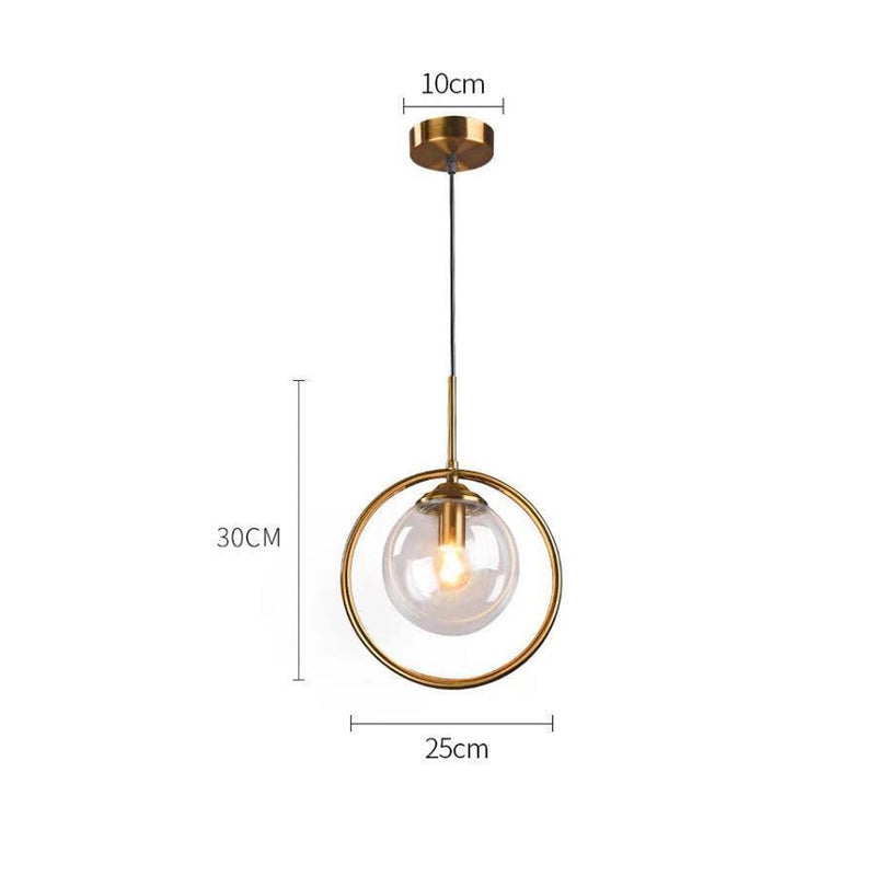 Elegant Glass Pendant Light with Luxurious Gold Frame Finish - Modern Ceiling Fixture for Home Decor