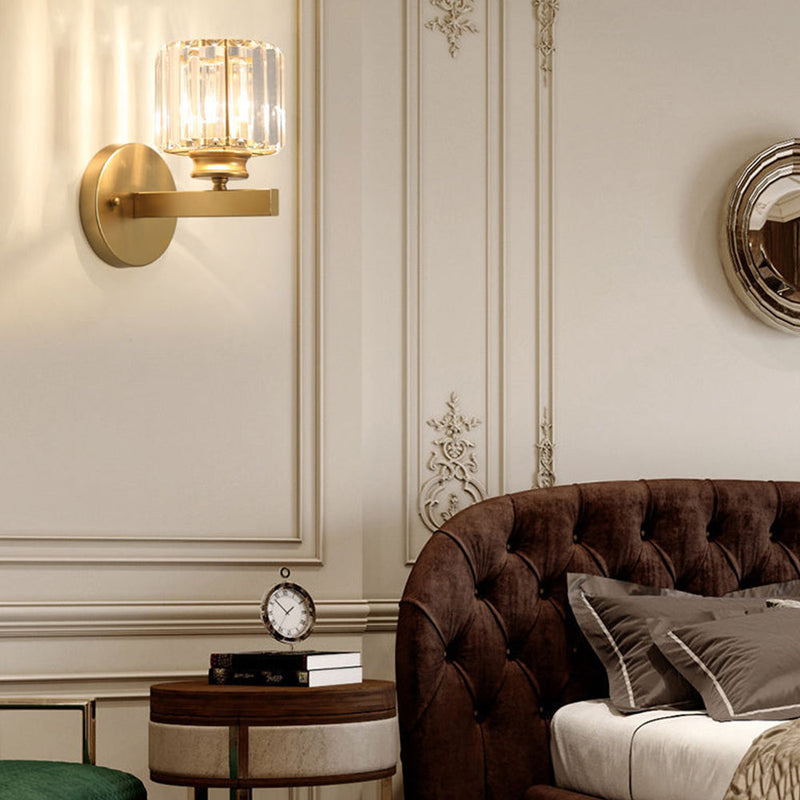 Modern Crystal Glass Wall Light with Elegant Arm Design - Stylish Home Lighting Fixture