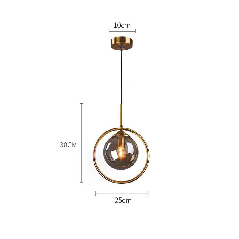 Elegant Glass Pendant Light with Luxurious Gold Frame Finish - Modern Ceiling Fixture for Home Decor