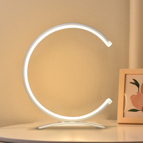 Modern 3/4 Circle Touch LED Accent Table Lamp - Stylish Home Lighting for Living Room & Bedroom