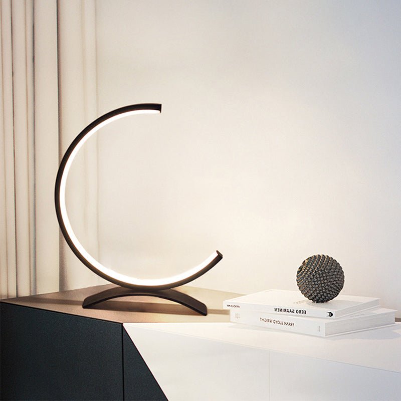 Modern 3/4 Circle Touch LED Accent Table Lamp - Stylish Home Lighting for Living Room & Bedroom