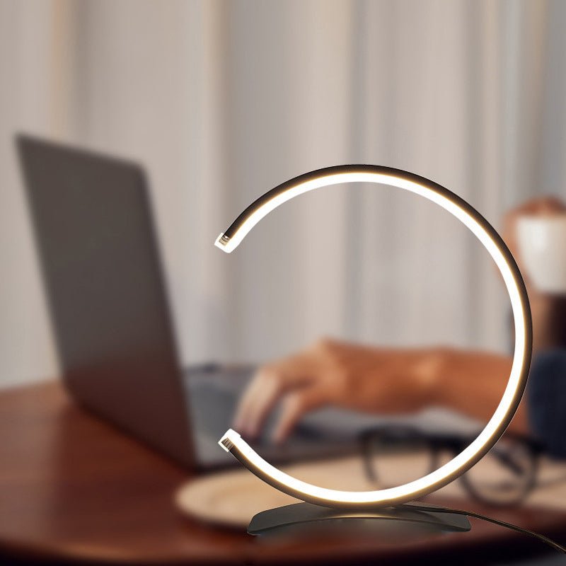 Modern 3/4 Circle Touch LED Accent Table Lamp - Stylish Home Lighting for Living Room & Bedroom