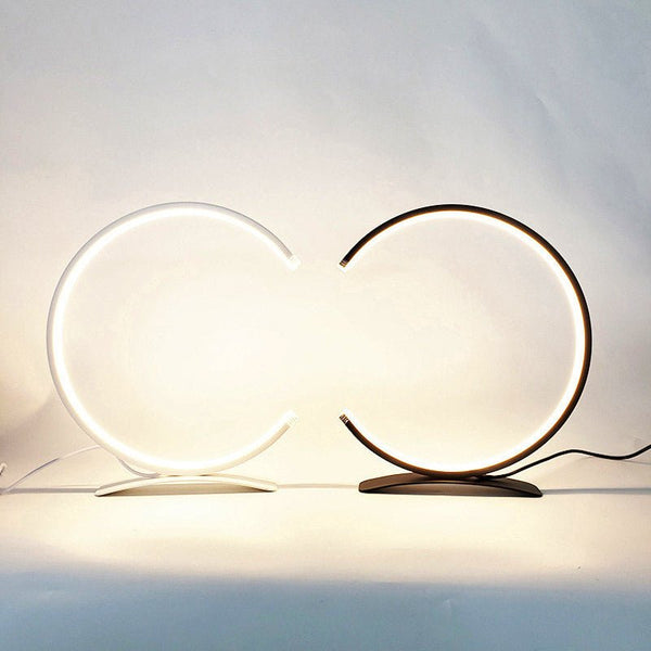 Modern 3/4 Circle Touch LED Accent Table Lamp - Stylish Home Lighting for Living Room & Bedroom
