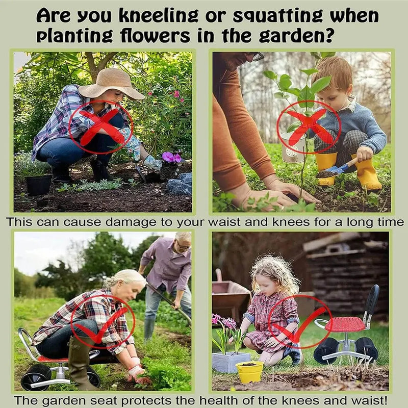 360° Rotating Adjustable Gardening Seat - Ergonomic Height-Adjustable Stool for Comfort & Convenience