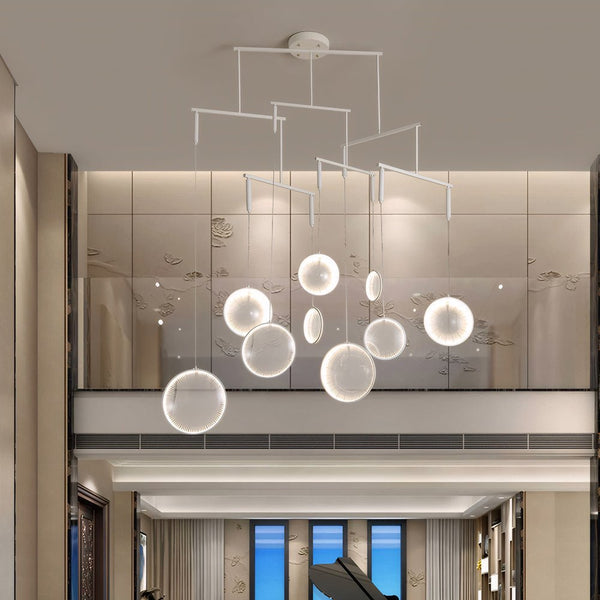 Modern 3/6/9-Light White Focus LED Chandelier - Energy-Efficient Ceiling Fixture for Home Decor