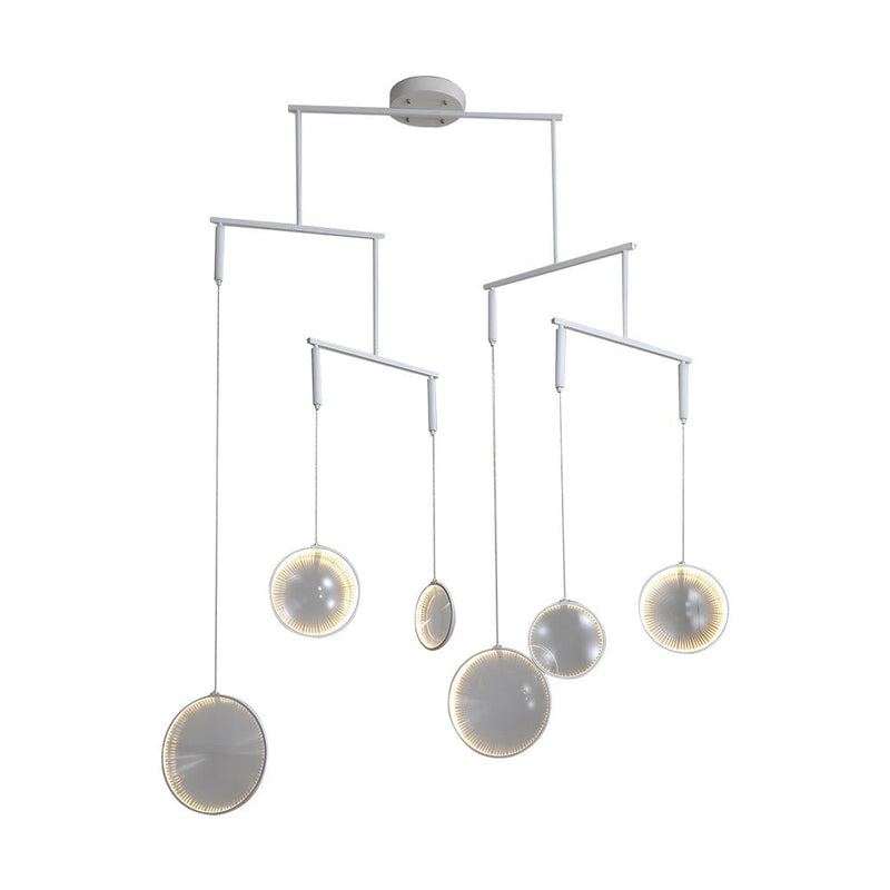 Modern 3/6/9-Light White Focus LED Chandelier - Energy-Efficient Ceiling Fixture for Home Decor