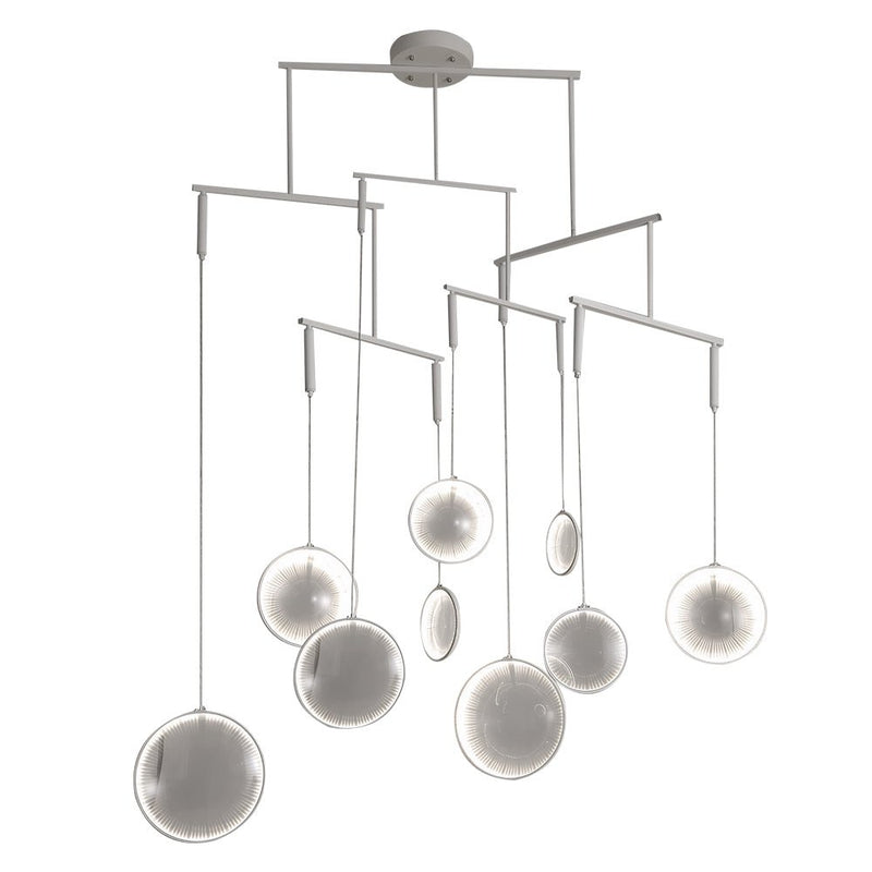 Modern 3/6/9-Light White Focus LED Chandelier - Energy-Efficient Ceiling Fixture for Home Decor