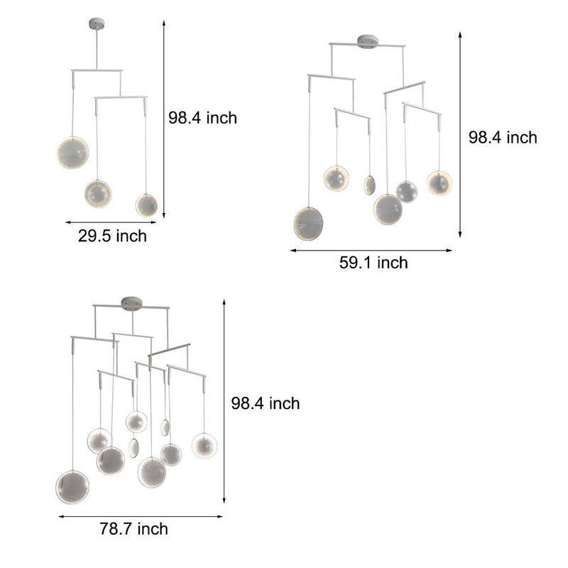 Modern 3/6/9-Light White Focus LED Chandelier - Energy-Efficient Ceiling Fixture for Home Decor