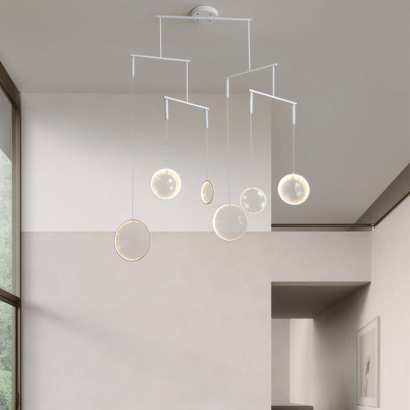 Modern 3/6/9-Light White Focus LED Chandelier - Energy-Efficient Ceiling Fixture for Home Decor