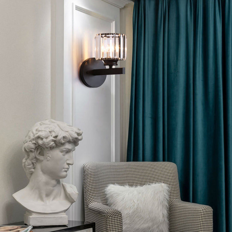Modern Crystal Glass Wall Light with Elegant Arm Design - Stylish Home Lighting Fixture