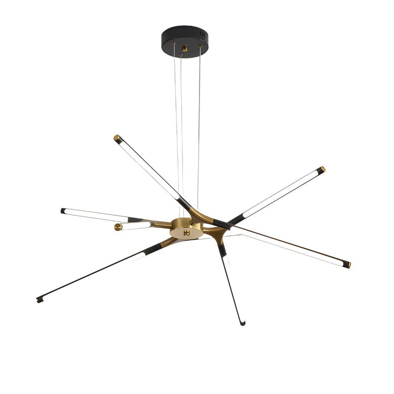 3/8-Light Dimmable LED Linear Sputnik Chandelier - Modern Ceiling Light Fixture for Living Room, Dining Room & Entryway