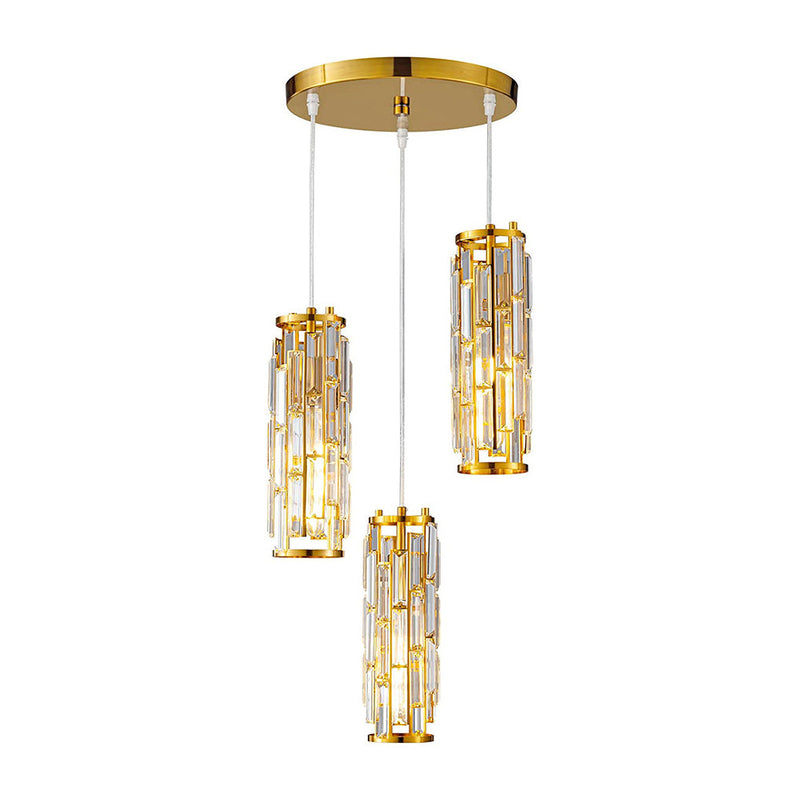 Industrial Style Iron & Crystal Glass Chandelier Pendant Light - 1 Piece Creative Home Decor Lighting Fixture for Modern Interiors