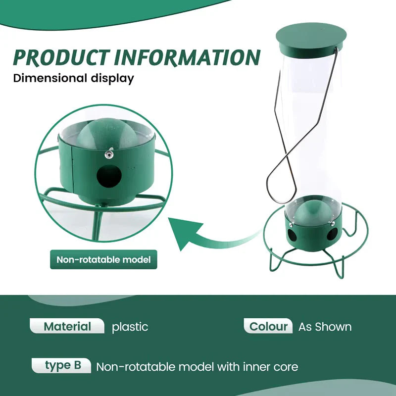 Squirrel-Proof Bird Feeder - Durable, Weather-Resistant Design for Wild Birds - Easy to Clean & Fill - Ideal for Backyard Birdwatching