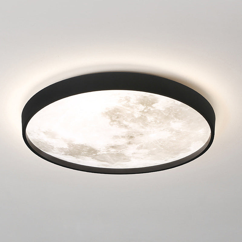 Creative Moon 3-Step Dimming LED Modern Flush Mount Ceiling Light - Stylish & Energy-Efficient Lighting Solution