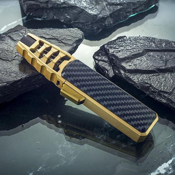 Windproof Torch Lighter - Refillable Butane Flame Lighter for Outdoor Use, Camping, and BBQ