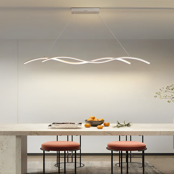 Modern Double Wavy Minimalist LED Chandelier - Stylish Hanging Ceiling Lamp for Contemporary Spaces
