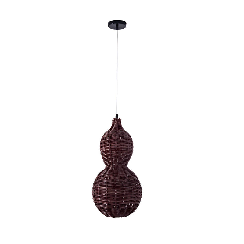 Stylish Woven Rattan Gourd Hanging Lamp - Outdoor Pendant Light for Patio & Garden Decor