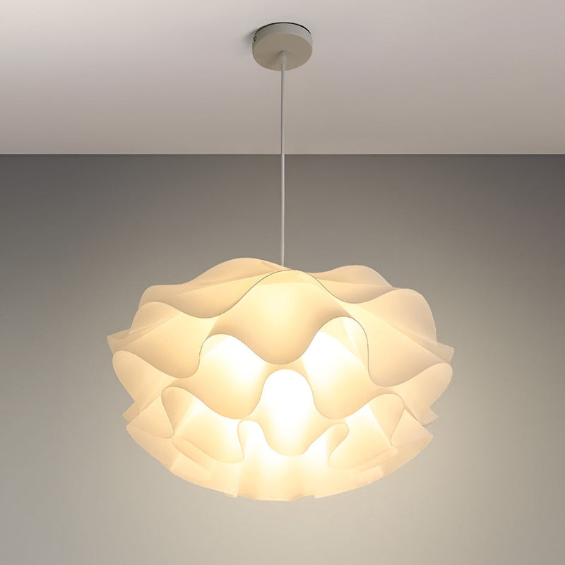 Nordic Flower-Shaped LED Chandelier Pendant Light - Three-Step Dimming, Elegant White Design