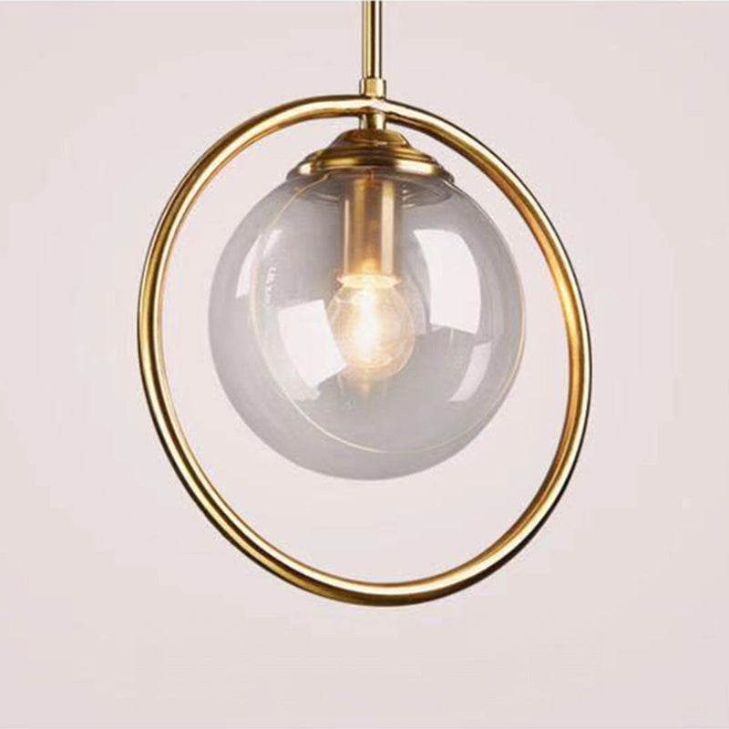 Elegant Glass Pendant Light with Luxurious Gold Frame Finish - Modern Ceiling Fixture for Home Decor