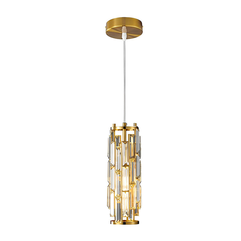 Industrial Style Iron & Crystal Glass Chandelier Pendant Light - 1 Piece Creative Home Decor Lighting Fixture for Modern Interiors