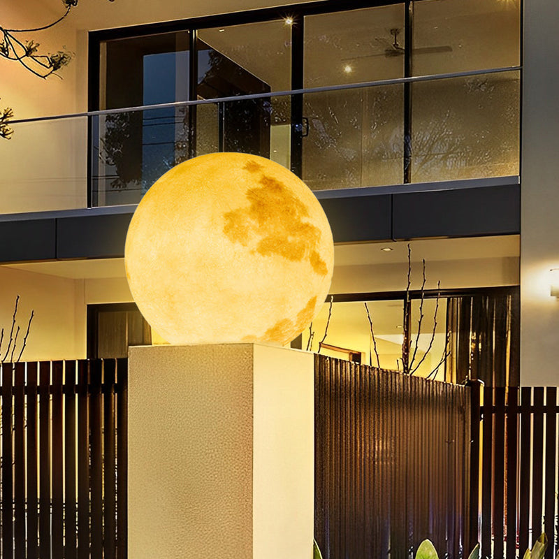Moon-Shaped Outdoor Pier-Mount Pillar Accent Light - Stylish Solar Garden Post Lantern