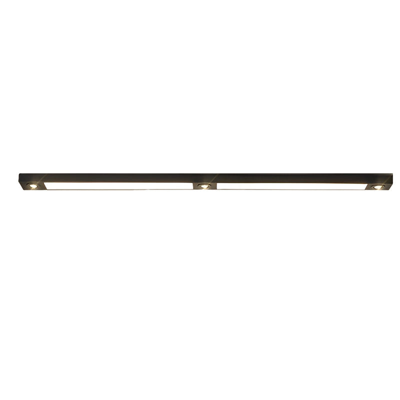 Modern Black Linear LED Flush Mount Ceiling Light - Sleek Spot Lighting for Contemporary Spaces