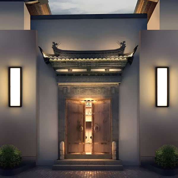 Modern Black Rectangle LED Waterproof Motion Sensor Wall Sconce - Stylish Outdoor Lighting Fixture