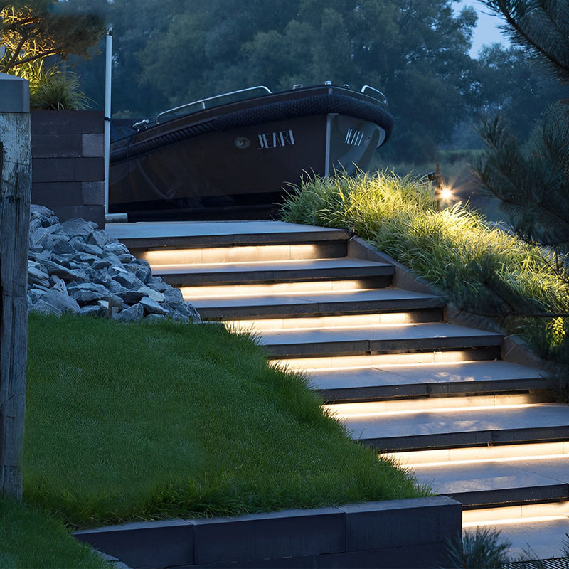 0.39'' Waterproof Recessed LED Under Tread Stair Lighting - Modern Flexible Strip Light for Safe and Stylish Illumination