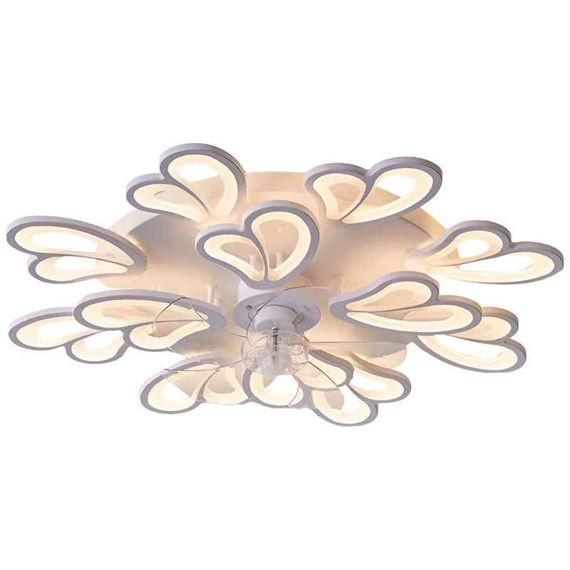 Nordic Creative Flower-Shaped LED Ceiling Fan Light with 3-Step Dimming - Modern Home Decor