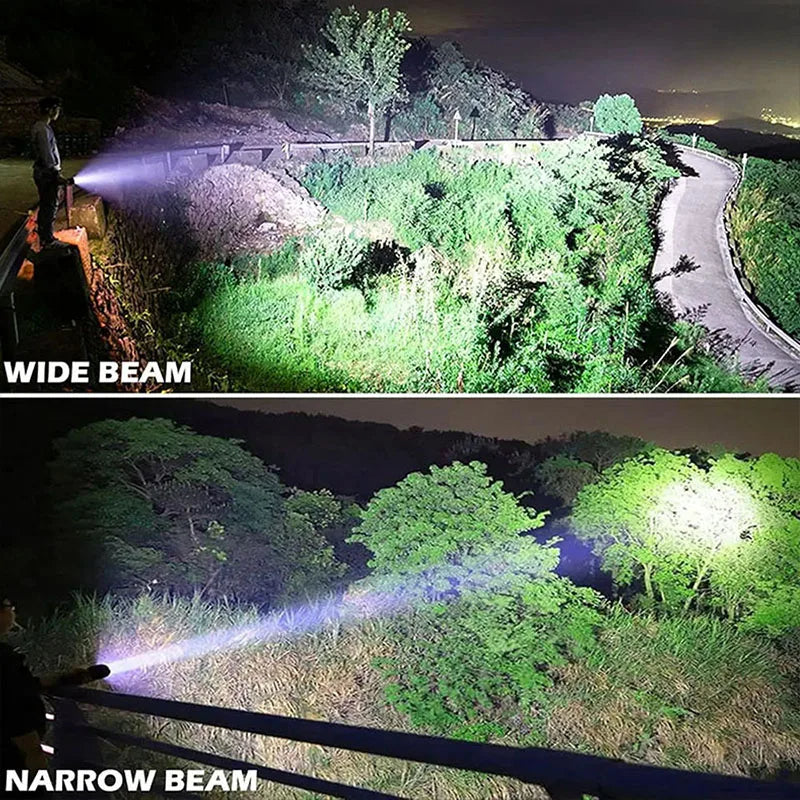 Super Bright 100,000 LM Rechargeable LED Tactical Flashlight - Ultra-High Lumens, Waterproof, Compact & Durable for Outdoor Adventures