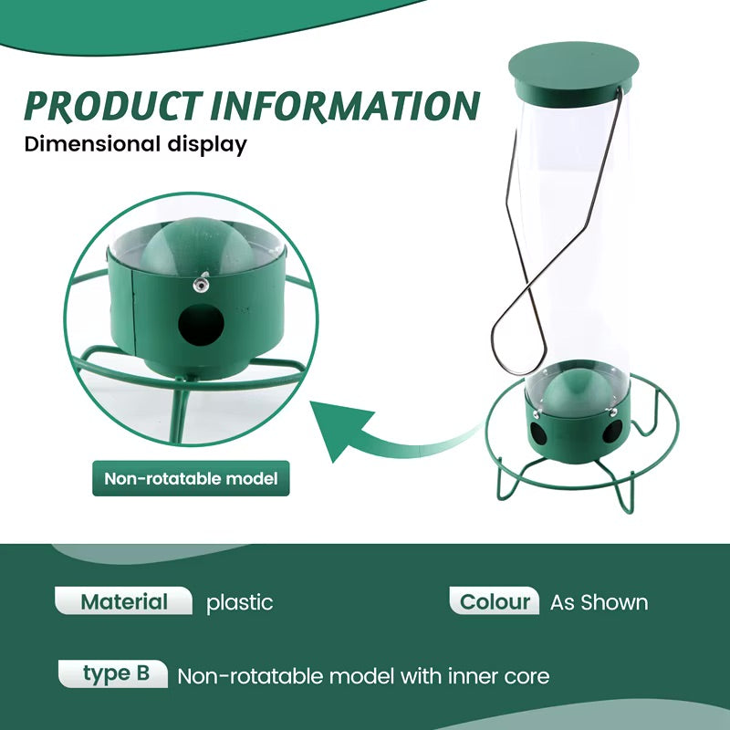 Premium Squirrel-Proof Bird Feeder - Durable, Weather-Resistant Design for Backyard Birdwatching
