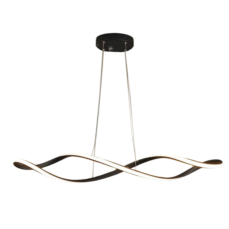 Modern Electroplating LED Chandelier with Stepless Dimming - Creative Waves Design