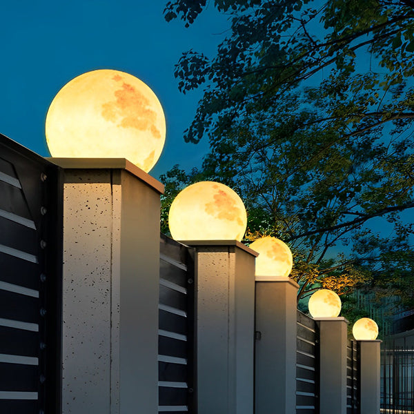 Moon-Shaped Outdoor Pier-Mount Pillar Accent Light - Stylish Solar Garden Post Lantern