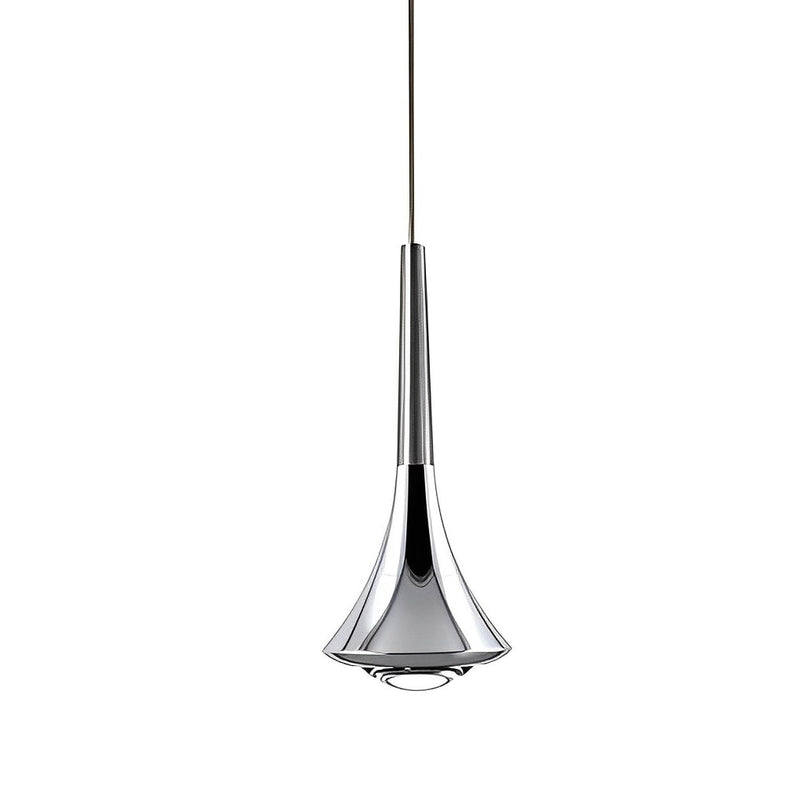 Nordic 1-Light Water Drop Metal LED Pendant Chandelier for Staircase - Modern Small Lighting Fixture