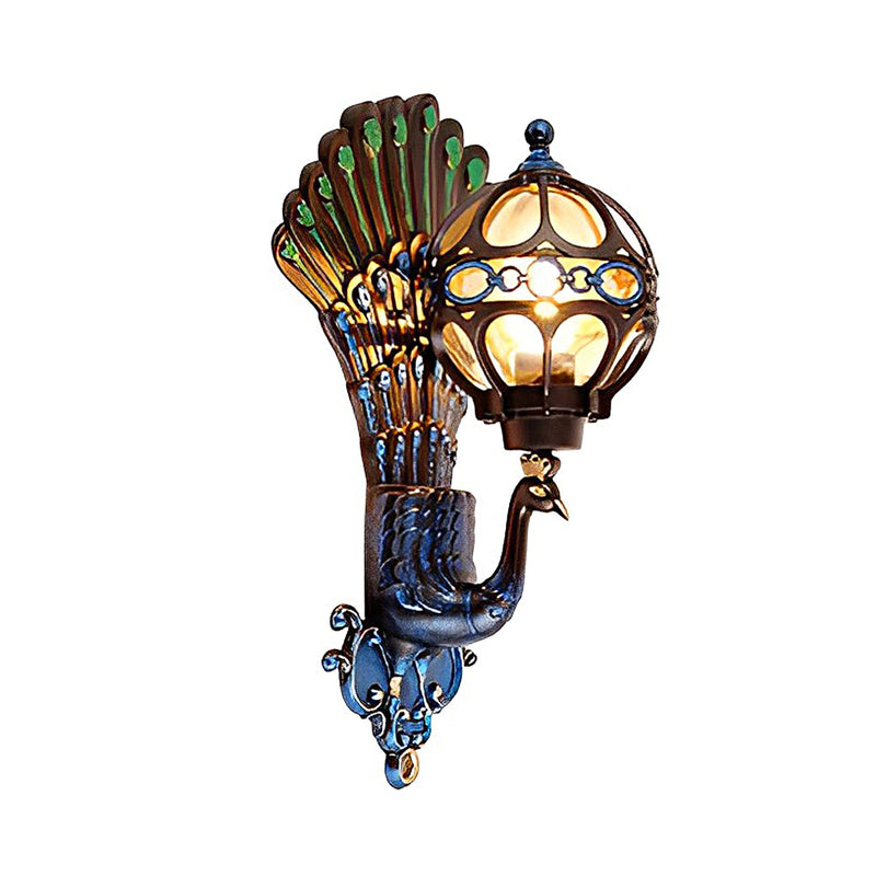 Waterproof Retro Peacock Design Aluminum Outdoor Wall Light - European Style, Ideal for Gardens & Patios