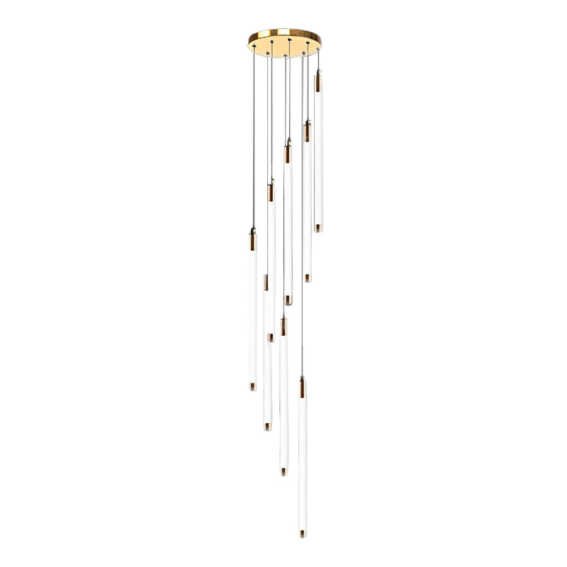 Modern Spiral Duplex LED Chandelier - Creative Long Tube Ceiling Light for Staircases