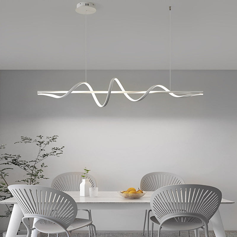 Nordic Wavy 360° Rotating LED Chandelier Light - Three-Step Dimming, Modern Design