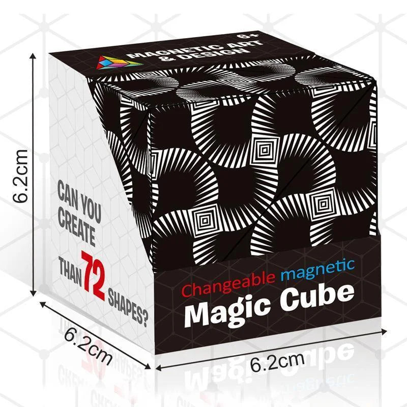 Customizable Magnetic Magic Cube - Interactive 3D Puzzle Toy for Creative Play
