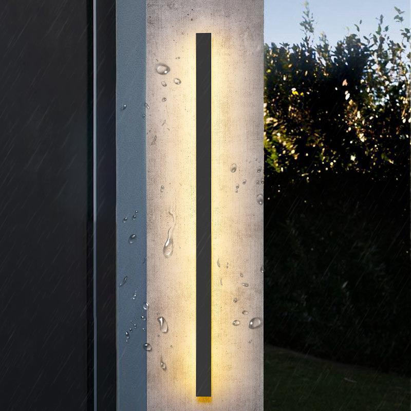 Black Outdoor LED Linear Wall Lights - Long-Lasting Energy-Efficient Lighting for Patios & Gardens