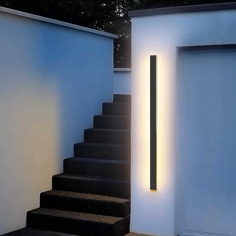 Black Outdoor LED Linear Wall Lights - Long-Lasting Energy-Efficient Lighting for Patios & Gardens