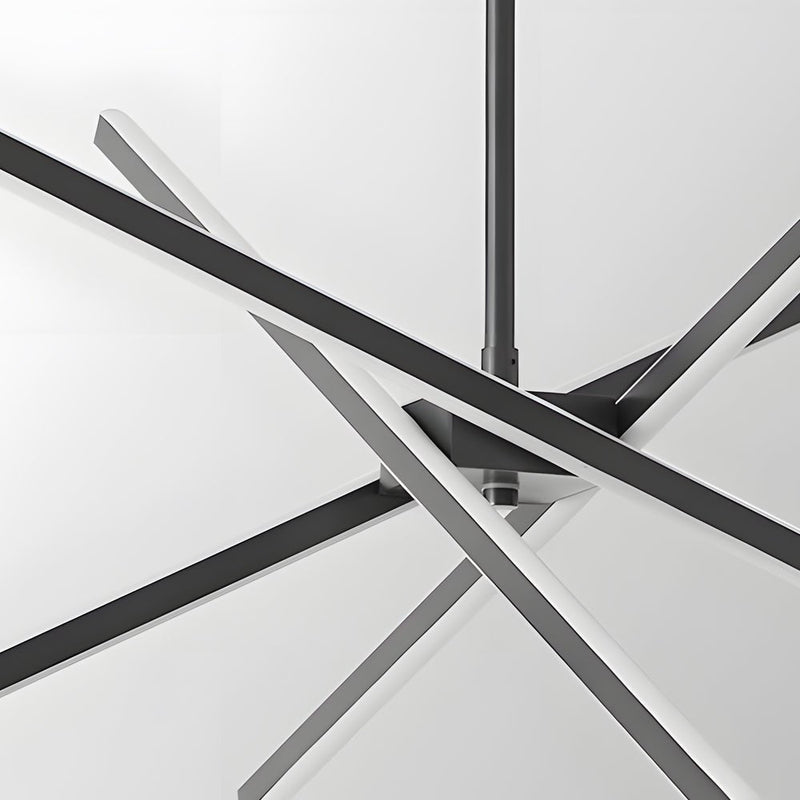 Modern 4-Light Dimmable LED Sputnik Linear Chandelier - Stylish Lighting Fixture for Home Decor